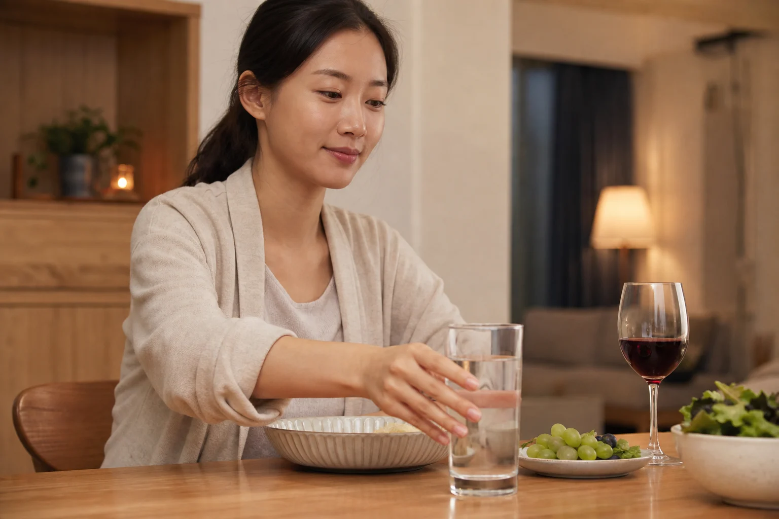 사랑니 발치 후 와인 회복 중 확인 장면